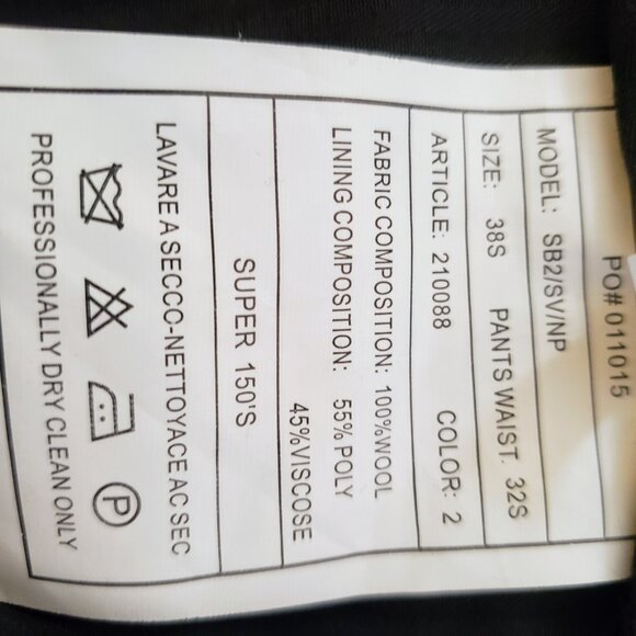 Rosetti 38S Navy Blue 2pc 100% Super 150s Wool Suit NWT - Picture 8 of 8